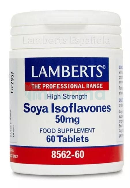 Isoflavonas de Soja 50mg Lamberts 60 Comprimidos