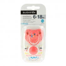 Suavinex Chupete Anatomico Silicona 6-18m Rosa y Blanco 2Uds