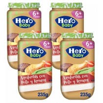 Hero Baby -purkit vihanneksia kanan ja naudan kanssa +6m 4x235 gr