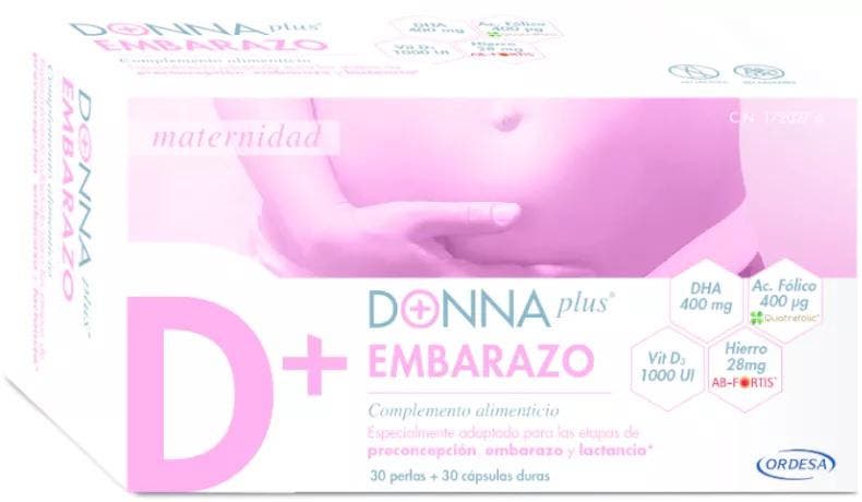 DONNA PLUS + Embarazo Nueva Fórmula 30Perlas + 30 Cápsulas 【OFERTA】